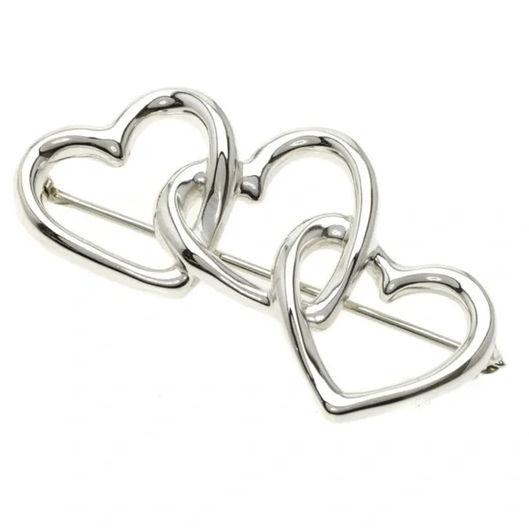 Tiffany & Co Silver Brooch with Heart Design - Picture 1 of 3